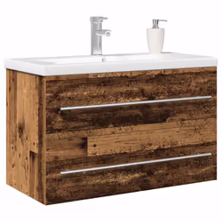 vidaXL Mobile lavabo con lavandino con cassetto 2 pcs Legno vecchio - Vista aggiuntiva 3