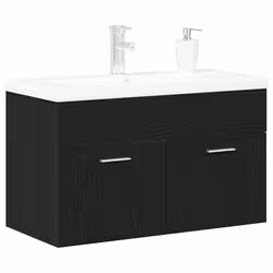 vidaXL Armadio sottolavello con porta Rovere nero 80 x 38.5 x 46 cm - Vista aggiuntiva 3