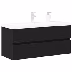 vidaXL Mobile lavabo Rovere nero 90 x 39 x 62 cm Legno multistrato - Vista aggiuntiva 3