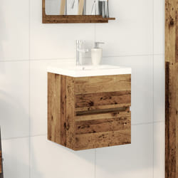 vidaXL Mobile con Lavabo Integrato in Rovere Nero in Legno Compatto