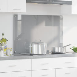 Schienale Cucina Grigio Chiaro 90x60x0,6 cm in Vetro Temperato