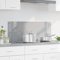 Schienale Cucina Grigio Chiaro 100x40x0,6 cm in Vetro Temperato Vidaxl