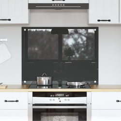 Schienale Cucina in Grigio Scuro - 80x60x0.6 cm Vetro Temperato Vidaxl