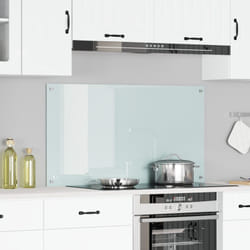 Schienale da Cucina vidaXL Bianco 110x60x0,6 cm in Vetro Temperato
