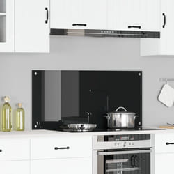 Paraforno per Cucina Nero 110x50x0,6 cm in Vetro Temperato Vidaxl