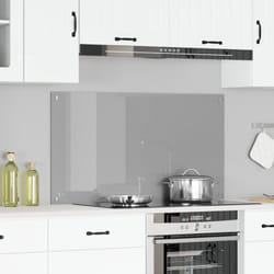 Schienale Cucina Grigio Chiaro 110x60x0,6 cm Vetro Temperato di Vidaxl