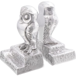 Vidaxl - Fermalibri 2 pz Argento 12x9x19 cm Alluminio Gufo