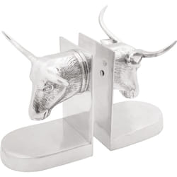 vidaXL Fermalibri 2 pz Argento 21,5x15,5x20 cm Alluminio Toro