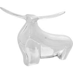 Scultura di Toro Argento 37x44x17 cm in Alluminio Vidaxl