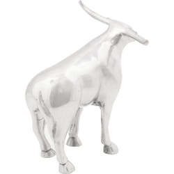 Scultura in Bull di vidaXL Argento 20x17x23 cm Alluminio