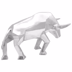 vidaXL Scultura di toro Argento 74 x 23 x 39 cm Alluminio - Vista aggiuntiva 2