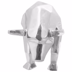 vidaXL Scultura di toro Argento 74 x 23 x 39 cm Alluminio - Vista aggiuntiva 3