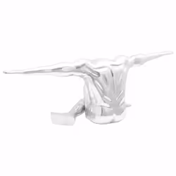 vidaXL Scultura Argento 91.5 x 32 x 33 cm Alluminio - Vista aggiuntiva 2