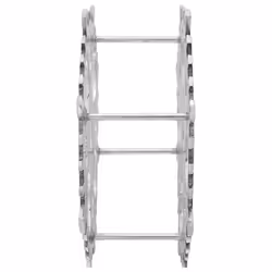 vidaXL Portabottiglie Argento 39 x 39 x 14 cm Alluminio - Vista aggiuntiva 3