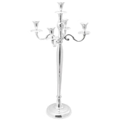 vidaXL Portacandele Argento 32 x 32 x 79.5 cm Alluminio