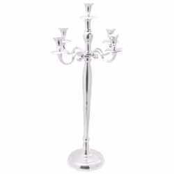 vidaXL Portacandele Argento 32 x 32 x 79.5 cm Alluminio - Vista aggiuntiva 2