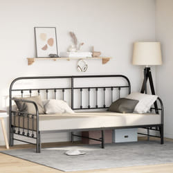 Struttura Daybed con lettino estraibile Nero 100x200 cm Acciaio Vidaxl