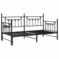 vidaXL Struttura per letto di giorno Nero 90 x 190 cm Acciaio - Vista aggiuntiva 2