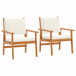 vidaXL Sedia da Giardino 2 pcs Marrone Legno massello di acacia - Vista aggiuntiva 2