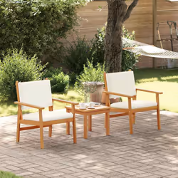 vidaXL Sedia da Giardino 2 pcs Marrone Legno massello di acacia - Vista aggiuntiva 3