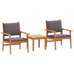 vidaXL Set Divano da Giardino con cuscino 3 pcs Marrone 45 x 45 x 38cm