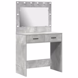 vidaXL Tavolo da trucco con cassetto Grigio cemento 78.5 x 41 x 135 cm - Vista aggiuntiva 2