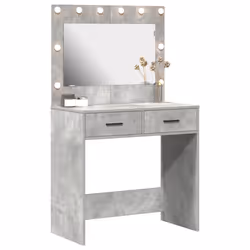 vidaXL Tavolo da trucco con cassetto Grigio cemento 78.5 x 41 x 135 cm - Vista aggiuntiva 3
