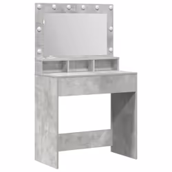 vidaXL Tavolo da Trucco con specchio Grigio cemento 79 x 41 x 135 cm - Vista aggiuntiva 2