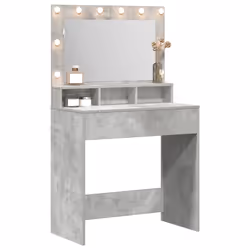 vidaXL Tavolo da Trucco con specchio Grigio cemento 79 x 41 x 135 cm - Vista aggiuntiva 3