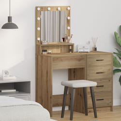 Vidaxl - Tavolo da Trucco con Luci led Rovere Artisan 50x41x135 cm