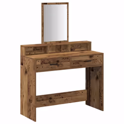 vidaXL Tavolo da Trucco con cassetto Legno vecchio 100 x 41 x 140 cm - Vista aggiuntiva 2