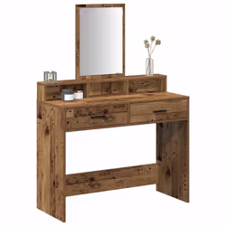 vidaXL Tavolo da Trucco con cassetto Legno vecchio 100 x 41 x 140 cm - Vista aggiuntiva 3