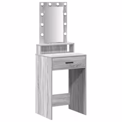 vidaXL Tavolo da Trucco Grigio 50 x 41 x 140 cm Legno multistrato - Vista aggiuntiva 2