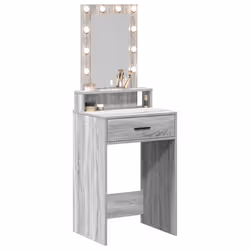 vidaXL Tavolo da Trucco Grigio 50 x 41 x 140 cm Legno multistrato - Vista aggiuntiva 3