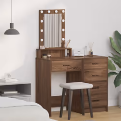 Questo tavolo da trucco moderno unisce funzionalità e stile, ed è un'ottima scelta per qualsiasi camera da letto. La finitura ...