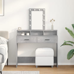 vidaXL Tavolo da Trucco Grigio 100 x 41 x 140 cm Legno multistrato
