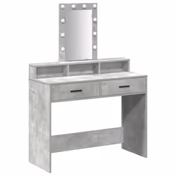 vidaXL Tavolo da Trucco Grigio 100 x 41 x 140 cm Legno multistrato - Vista aggiuntiva 2