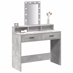 vidaXL Tavolo da Trucco Grigio 100 x 41 x 140 cm Legno multistrato - Vista aggiuntiva 3