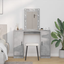 vidaXL Tavolo da Trucco con porta Grigio chiaro 102 x 33 x 135 cm