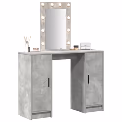 vidaXL Tavolo da Trucco con porta Grigio chiaro 102 x 33 x 135 cm - Vista aggiuntiva 3