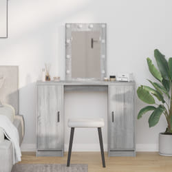 Vidaxl - Tolette con luci a led Grigio Sonoma 102x33x135 cm