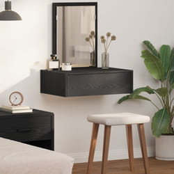 Vidaxl - Tavolo da Toeletta a Muro in Rovere Nero 60x40x70 cm