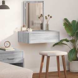 vidaXL Tavolo da toeletta a muro in Grigio Sonoma, 60x40x70 cm