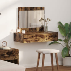 Vidaxl - Tavolo da Toeletta Appeso al Muro Rovere Affumicato 83x40x70 cm