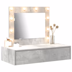 vidaXL Tavolo da Trucco Grigio 83 x 40 x 70 cm Legno multistrato - Vista aggiuntiva 3