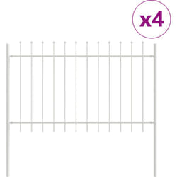 Recinzione da Giardino con Punta a Lancia - Bianco, 6.8 x 1.2 m, Acciaio Vidaxl