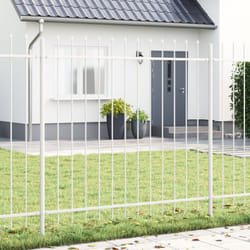 Recinzione per Giardino vidaXL con Punta a Lancia Bianca 10,2x1,5 m in Acciaio