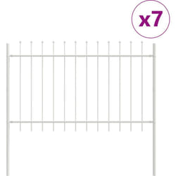 Recinzione da Giardino con Punta di Lancia Bianca 11,9x0,8 m in Acciaio Vidaxl