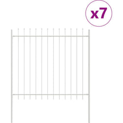 Recinzione da giardino con punta a lancia bianca 11,9x1,5 m in acciaio Vidaxl