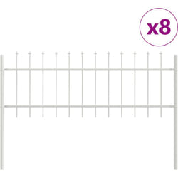 Recinzione da Giardino con Punta a Lancia Bianca 13,6x0,6 m in Acciaio Vidaxl